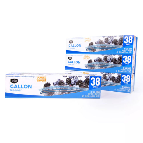 Berkley Jensen Freezer Gallon Double Zip Bags, 152 ct